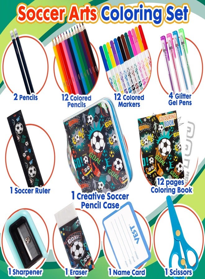 YOYTOO Washable Markers Set with Glitter Pencil Case, Art Supplies for Kids Ages 4-6-8, Arts Crafts Travel Coloring Kit for Boys 4 5 6 7 8 Year Old Birthday Gifts - Image 3